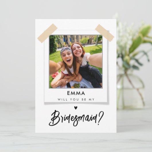 Bent u mijn Bridesmaid-fotovoorstel Kaart? Feestdagenkaart (Staand voorkant)