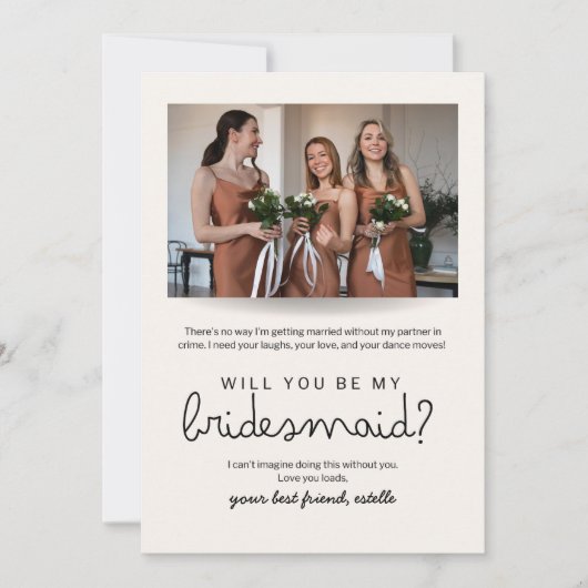 Bent u mijn Bridesmaid-fotovoorstel Kaart? Kaart (Voorkant)