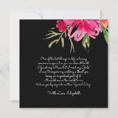 Bent u mijn Bridesmaid? Fuchsia Black Floral Kaart (Achterkant)