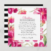 Bent u mijn Bridesmaid? Fuchsia Floral Kaart (Voorkant / Achterkant)