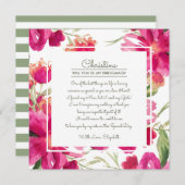 Bent u mijn Bridesmaid? Fuchsia Green Floral Kaart (Voorkant / Achterkant)