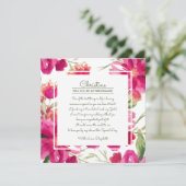 Bent u mijn Bridesmaid? Fuchsia Green Floral Kaart (Staand voorkant)