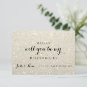 Bent u mijn Bridesmaid - Glit Fab - WhiteGold Kaart (Staand voorkant)