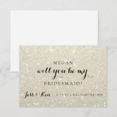 Bent u mijn Bridesmaid - Glit Fab - WhiteGold Kaart (Voorkant / Achterkant)
