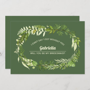 Bent u mijn Bridesmaid? Groen botanisch Kaart