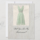 Bent u mijn Bridesmaid  groene uitnodiging? Kaart (Voorkant)