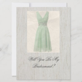 Bent u mijn Bridesmaid  groene uitnodiging? Kaart