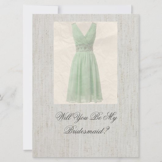 Bent u mijn Bridesmaid  groene uitnodiging? Kaart (Voorkant)