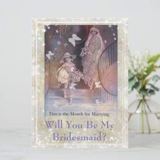 Bent u mijn Bridesmaid  groene uitnodiging? Kaart (Staand voorkant)