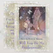 Bent u mijn Bridesmaid  groene uitnodiging? Kaart (Voorkant / Achterkant)