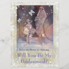 Bent u mijn Bridesmaid  groene uitnodiging? Kaart