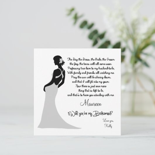 Bent u mijn Bridesmaid? Kaart (Staand voorkant)