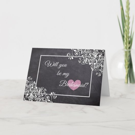 Bent u mijn Bridesmaid Kaart Chalkboard Style? (Voorkant)