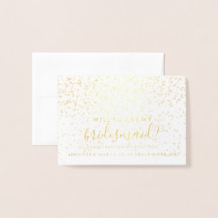 Bent u mijn Bridesmaid Kaart - Confetti Fab Folie