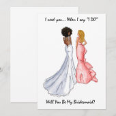 Bent u mijn Bridesmaid Kaart? Kaart (Voorkant / Achterkant)