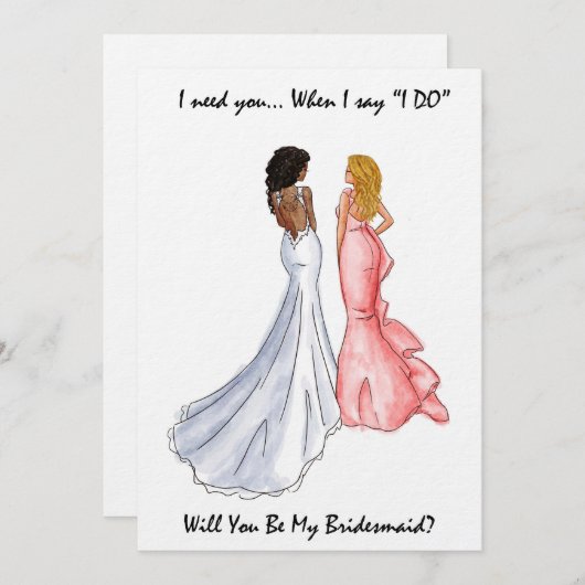 Bent u mijn Bridesmaid Kaart? Kaart (Voorkant / Achterkant)