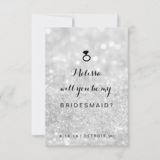 Bent u mijn Bridesmaid-kaart - laat Fab Silver ach Kaart (Voorkant)