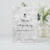 Bent u mijn Bridesmaid-kaart - laat Fab Silver ach Kaart (Staand voorkant)