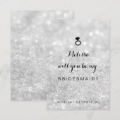 Bent u mijn Bridesmaid-kaart - laat Fab Silver ach Kaart (Voorkant / Achterkant)