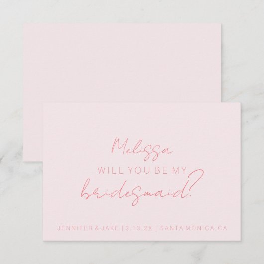 Bent u mijn Bridesmaid-Kaart - Schrijfroze Kaart (Voorkant / Achterkant)