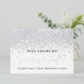 Bent u mijn Bridesmaid Kaart - Zilveren olie (Staand Voorkant)