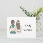 Bent u mijn Bridesmaid-kaartje? Kaart (Staand voorkant)