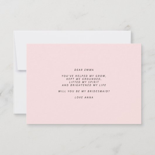 Bent u mijn Bridesmaid-kaartje? Kaart (Achterkant)