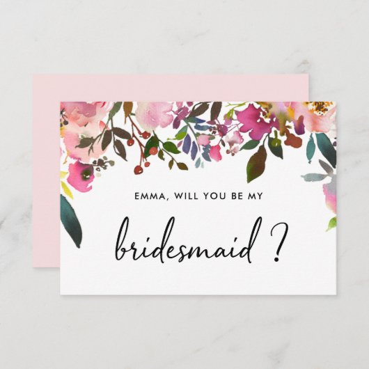 Bent u mijn Bridesmaid-kaartje? Kaart (Voorkant / Achterkant)