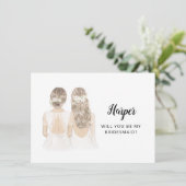 Bent u mijn Bridesmaid-kaartje? Kaart (Staand voorkant)