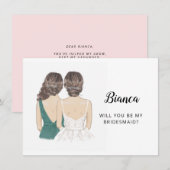 Bent u mijn Bridesmaid-kaartje? Kaart (Voorkant / Achterkant)