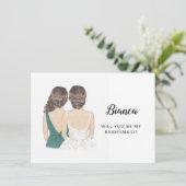 Bent u mijn Bridesmaid-kaartje? Kaart (Staand voorkant)