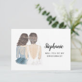 Bent u mijn Bridesmaid-kaartje? Kaart (Staand voorkant)