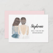 Bent u mijn Bridesmaid-kaartje? Kaart (Voorkant / Achterkant)