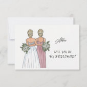 Bent u mijn Bridesmaid-kaartje Waterverf? RSVP Kaartje (Voorkant)