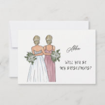 Bent u mijn Bridesmaid-kaartje Waterverf?