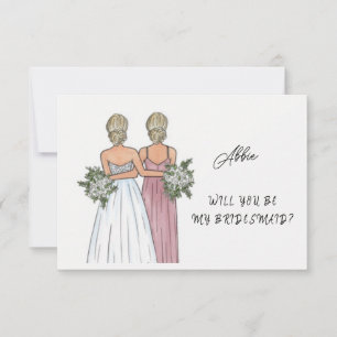 Bent u mijn Bridesmaid-kaartje Waterverf? RSVP Kaartje