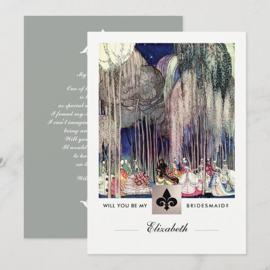 Bent u mijn Bridesmaid?  kunst Kaart (Voorkant / Achterkant)