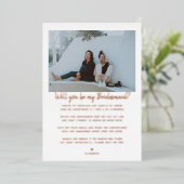 Bent u mijn Bridesmaid/Maid of Honor-voorstel? Folie Uitnodiging (Staand Voorkant)