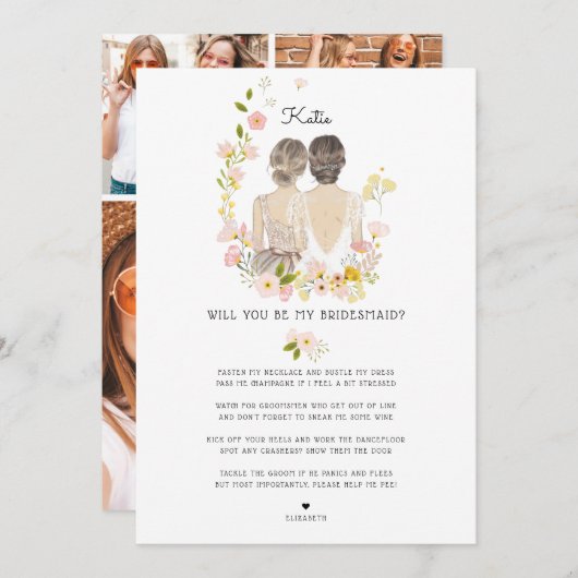 Bent u mijn Bridesmaid/Maid of Honor-voorstel? Kaart (Voorkant / Achterkant)