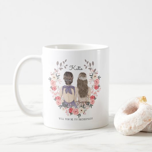 Bent u mijn Bridesmaid/Maid of Honor-voorstel? Koffiemok (Met donut)