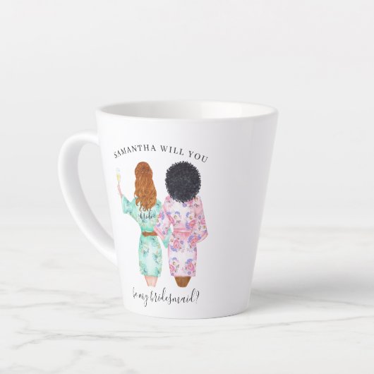 Bent u mijn Bridesmaid/Maid of Honor-voorstel? Latte Mok (Linkerhoek)