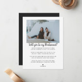 Bent u mijn Bridesmaid/Maid of Honor-voorstel? Notitiekaartje (Voorkant / Achterkant in situ)