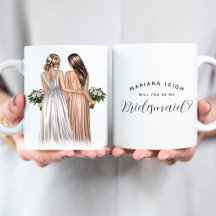 Bent u mijn Bridesmaid? Meisjes in koffie