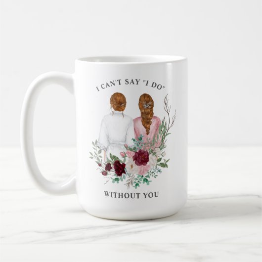 Bent u mijn Bridesmaid? Meisjes in robes Floral Koffiemok (Links)