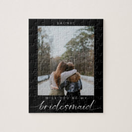 Bent u mijn Bridesmaid Minimalist Black Photo Legpuzzel