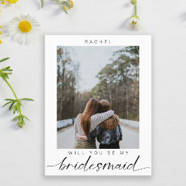 Bent u mijn Bridesmaid minimalist Foto Modern Briefkaart