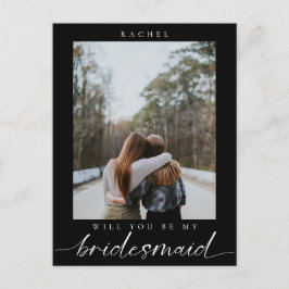 Bent u mijn Bridesmaid minimalist Foto Modern Briefkaart