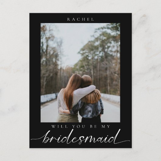 Bent u mijn Bridesmaid minimalist Foto Modern Briefkaart (Voorkant)