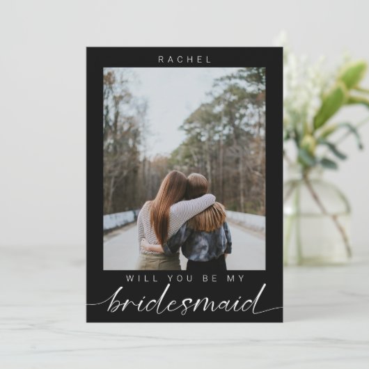 Bent u mijn Bridesmaid minimalist Foto Modern Kaart (Staand voorkant)