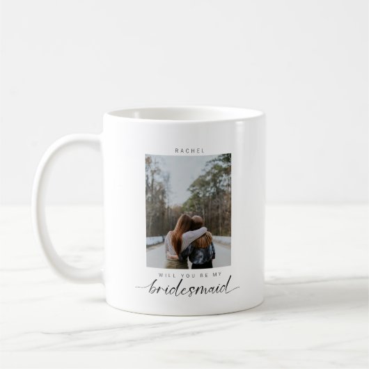 Bent u mijn Bridesmaid minimalist Foto Modern Koffiemok (Links)